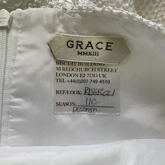 GRACE MMXIII White Open Lace Off Shoulder Bridal Dress sz XS NWOT - Picture 6 of 7